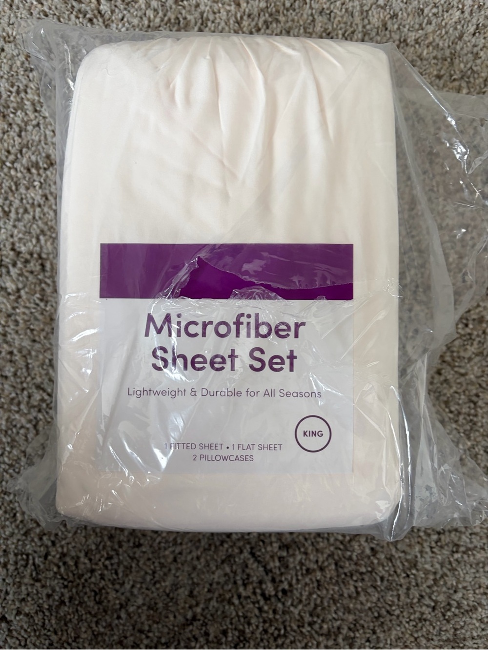 Wayfair Microfiber Sheet Set King Coconut Milk NEW